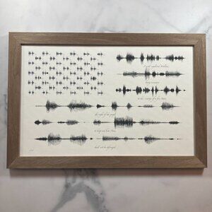 NEW Second Amendment Soundwave Flag Framed Canvas 11x17in Black White 1776 2A